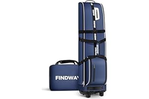 Findway Sac Voyage Golf avec Coussin Amovible Supplémentaire, Housses de Voyage de Golf pour Clubs en Oxford 1680D Résistant à l'usure et Imperméable