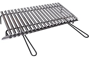 Fonderia Bongiovanni Grille en acier inoxydable 70x35 cm pour barbecue avec récupération des huiles, 70x35 cm