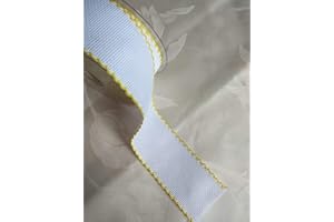 NASTRIFICIO ROSSI SAS Nastro Tela aida punto croce Ortensia (53 mm, giallo 003)