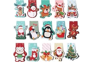 HAQIUHETO Lot de 15 marque-pages magnétiques de Noël, petits cadeaux pour calendrier de l'Avent pour enfants, cadeaux de Noël, cadeaux de Noël pour enfants, cadeaux de Noël