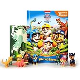 Paw Patrol Dino Rescue La Patrulla Canina Diverti-Libros - Libro infantil de cuentos, 10 figuras, 1 alfombra de juego