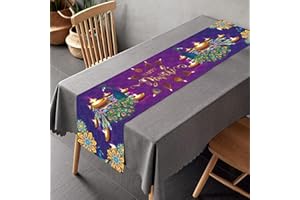 ERWOULLT Happy Diwali Table Runner, India Deepawali Festival of Lights Table Runner for Diwali Party Kitchen Dining Home Decoration
