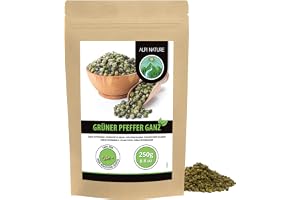 Alpi Nature Gröna Pepparkorn 250g, Hel Grön Peppar, Hela Gröna Pepparkorn för Matlagning