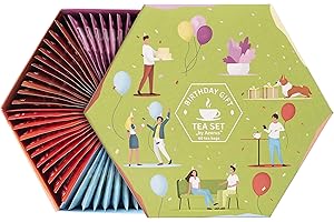 ACORUS | Assortiment de thé cadeau d'anniversaire | Coffret cadeau de 6 saveurs de thé naturel | Cadeau attentionné pour anniversaire | 60 sachets de thé aux herbes et aux fruits