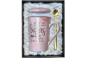 Doublewhale Sister Gifts, Sister Birthday Gifts from Sister, Friends, Brother - Big Sister Gifts on Birthday Christmas Gifts for Sisters,Her,Sister in Law Marble Ceramic Coffee Mug 14oz (Pink-Sister)