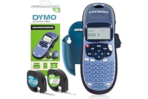 DYMO LetraTag LT-100H+ Etichettatrice Starter Kit | Macchina etichettatrice palmare | con etichette in carta e plastica trasparente e un porta-etichettatrice | Ideale per casa o ufficio