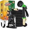 Flexi Hose Plus Value Pack! Lightweight Expandable Garden Hose Pipe - 8 Function Spray Gun - No-Kink Flexibility - Extra Strength Garden Hoses - Includes Carry Case & Hook for Easy Storage (23 Metres)