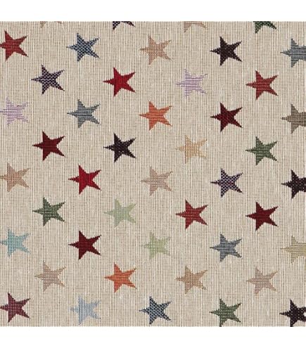 Kt KILOtela - Tela De Loneta Estampada Half Panamá - Decoración, Tapizar, Cortinas, Cojines - Retal De 100 Cm Largo X 280 Cm Ancho | Mystic, Mandalas - Azul, Multicolor ─ 1 Metro
