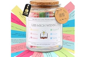 KACNON Glas mit Bibelversen, 90 Bibel Verse im Glas Deutsch, LIES MICH WENN Bible Verses Jar, Glas Scripture Gebet Karten Hoffnung Jar, Glas mit Hoffnung, Ostern Christliche Geschenke, Bibel Geschenke