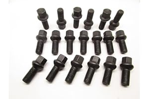 TOPBEST Kit 20 Bulloni Ruota Neri Compatibili Con VOLKSWAGEN T-ROC T-CROSS Fissaggio Ruote Gomme Cerchi In Acciaio e In Lega in Ferro Farad MADE IN ITALY