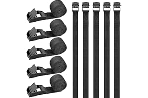 RIO Direct 10 Stück Spanngurt kurz 50cm, Spanngurte Fahrradträger, Schwarze Kurze Zurrgurte mit klemmschloss, Kleine Spanngur