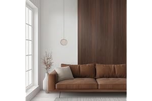 Decoranddecor Acoustic Slat Wood Wall Panel and Ceiling Panelling Decorative 3D MDF 240 cm x 60 cm - Smoked Oak - 2 Pack
