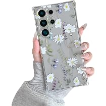 DEFBSC IPhone 14 Hülle Transparent Mit Blumenmuster - TPU, Stoßfest, Kratzfest, Lila Pfingstrose
