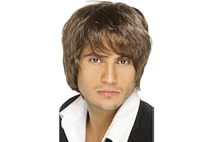 Smiffys Boy Band Wig - Brown(Size: US One Size)