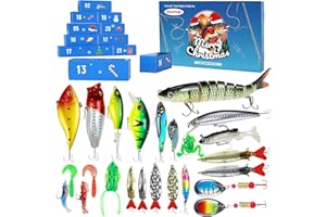 ‎DAZHQP Dazhqp Angel Adventskalender 2025 für Angler - 24 Ultimate Angel Köder Sets Kleine unabhängige Verpackung, Angelzubehör Weihnachtskalender, Fishing Advent Calendar für Männer Teenager Jungen