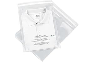 Spartan Industrial - 12” X 15” (100 Count) Self Seal Clear Poly Bags with Suffocation Warning for Packaging, T Shirts & FBA - Permanent Adhesive