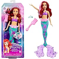 Mattel Disney Prinzessin Arielle die Meerjungfrau Puppe, Meerjungfrau Spielzeug, Schwanzflosse verändert durch Wasser Farbe,
