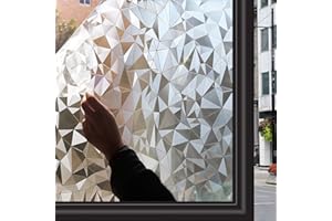 ‎ZINDOO Zindoo Fensterfolie Blickdicht Sichtschutzfolie Ohne Kleber Dekorfolie Gute Privatsphäre Schutz für Badezimmer, Duschkabine Sowie Türen, Umkleide 44.5 x 200 cm