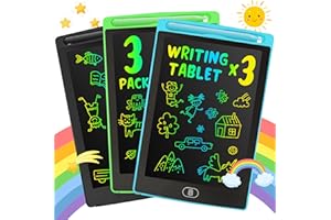 LEYAOYAO 3 Pack LCD Writing Tablet 8.5inch Colorful Screen Doodle Pad Drawing Board Learning Educational Toy - Gift for Kids 3-6 Years Old Girl Boy (Black+Green+Blue)