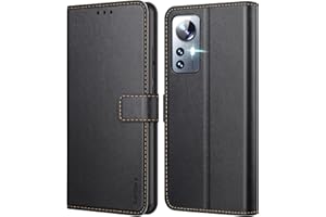 Ganbary Funda Compatible con Xiaomi 12/ 12X (No para Xiaomi 12 Pro/ 12t), Funda Tapa Libro Movil Carcasa PU Cuero para Xiaomi 12X/ 12 [Ranura Tarjeta] [Cierre Magnético][Función de Soporte], Negro