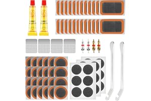 Sinofort Kit Riparazione Camera d'Aria Bici 78 Pezzi Kit Riparazione Bici Camera d'Aria Kit Foratura Bici Ripara Camera d'Aria Bici Toppe Bici per Mountain Bike Materasso Gonfiabile Gomme
