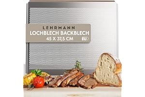LEHRMANN GMBH LEHRMANN Bandeja perforada 45 x 37,5 cm, bandeja perforada, bandeja para pizza compartible/repuesto para horno WHIRLPOOL MIELE SIEMENS