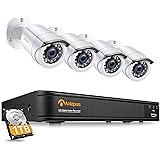 Anlapus 1080P HD Außen Video Überwachungssystem mit 1TB Festplatte 8CH 1080P H.265+ DVR mit 4 2MP Kamera für Haus Sicherheit,