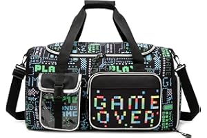 HTGROCE Bolsa de Gimnasia con Compartimento Zapatos, Bolsa Travel Duffel para avión,Sport Gym Tote Bags Niños Weekend