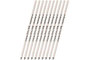 10 x mini wkład do długopisu firmy Online, międzynarodowy standard D1, grubość linii M, nieścieralne, zestaw wkładów do długopisów, czarne