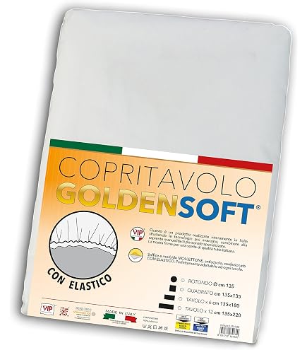 Home Tresor Copritavolo in Feltro SottoTovaglia Proteggi Tavolo Mollettone Rotondo con Elastico sul Perimetro Alta Qualità Italiana per Tavoli Tondi da 140 a 160 cm Diametro