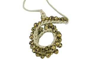 GAVYA INTERNATIONAL Ghungroo dancing ghunghroo bells ankle bells white soft String pair (25 + 25 ) bells Classical Ghungroo Kathak ghungroo Big brass bells (16 NO.) musical bells anklet tied to string for Bharatnatyam