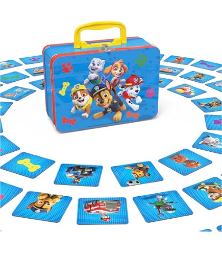 Dominó Patrulla Canina Infantil – 28 Fichas Con Maletín Metálico, Juego De Mesa Para 2-4 Jugadores, Ideal Para Niños De 4 Años