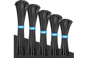 VFANDV Fascette Plastica 3.6MM, Elettricista 100/150/200/250/300mm, 1000 Pezzi per Cablaggio, Lunghe per Uso Interno ed Esterno (A)