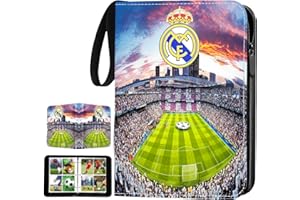 TCRZHHRX Carpeta de Colección de Tarjetas de Fútbol | 50 Páginas con 400 Fundas Protectoras | Álbum Portátil con Álbum Portátil con Asa y Cremallera | Para Coleccionistas, Niños y Jugadores (C)