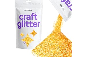Hemway fluorescente UV Naranja Craft Glitter - Fine 1/64" 0,015" Para Glitter Artes Artesanía Vasos de Vidrio Papel Decoración DIY - 100g