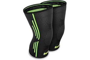 Awenia Genouillère Crossfit Ligamentaire,Genou bandage Sport de Compression Élastique Mixte,pour Basketball,Volley ball,Course,Foot-ball,Gymnase,récupération de blessure & douleur,L