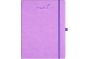BEZEND Agenda 2024 2025 Semainier A4 Agenda Scolaire Professionnel 24 25 | 18 Mois Du juillet. 24 à déc. 25 | Couverture Rigide en Cuir PU - Lavande