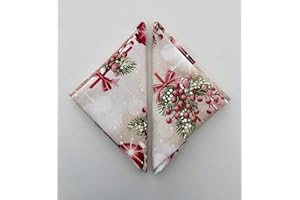 1KDreams Set 8 tovaglioli Natale. Design raffinato e moderno. Shabby chic in chiave moderna. (Set 8-40x40 cm)