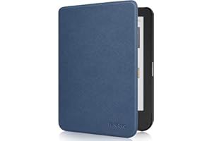 RSAQUAR Tenano Étui en Tissu pour Kobo Clara Colour | BW | 2E, Tolino Shine Colour/Shine 5/4, Housse de Protection avec Fonction Veille/Réveil Automatique, Bleu