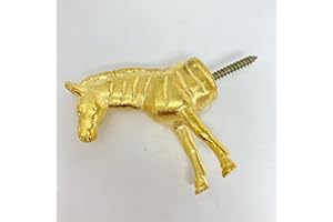 KNOBS BY BLOSSOM Gold Safari Animal Iron Metal Drawer Knobs (Hook, Zebra)