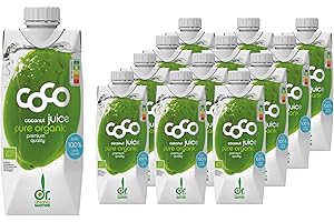 Dr. Antonio Martins - Coco Juice Pur I 100% Natürliches Kokoswasser I Erfrischend I Hydratisierend I Ohne Zusatzstoffe I Vegan I Bio (12x 500 ml)
