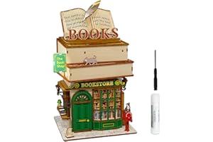 Tonecheer Puzzle 3D Kit, DIY Modello Casa Delle Bambole Scatola di Archiviazione Desktop Creativa, Decorazione Domestica con Apertura Automatica del Coperchio (libreria del tempo)