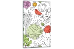 TMK ARTDEKO TMK | Placa de cubierta de cocina 30 x 52 piezas de cristal eléctrica para inducción, protección contra salpicaduras, placa de cristal decorativa, tabla de cortar verduras