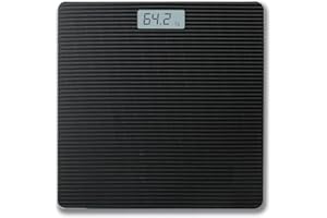 PUREFIT Digital Bathroom Scale Ultra Slim For Body Weight LED Backlit Display 5MM Tempered Glass Non Slip Mat Weighing Scale Step-On Technology LB/KG/ST Max Weight 180KG Battery Operated Included