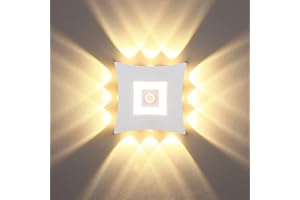 ‎ENCOFT ENCOFT Wandleuchte mit Bewegungsmelder 18W Aussen Innen LED Wandbeleuchtung Weiß IP65 Wasserdicht Wandlampe Warmweiß 3000K für Garten/Flur/Wohnzimmer