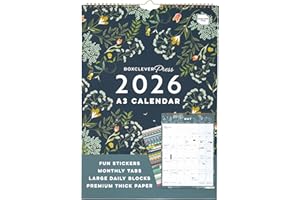Boxclever Press Perfect Year A3 2026 Calendar. Family Calendar 2026 runs Jan - Dec'26. Wall Organiser 2026 with Monthly Tabs. Large Family Planner