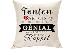 Hasodeo Tonton Cadeaux d'Anniversaire - Affirmation Quotidienne Décoratifs pour Oncle Homme - Housse de Coussins Fête des Pères