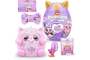 Rainbocorns Kittycorn Surprise Series 2, Chai the Chinchilla Cat - Collectible Plush - 10 Surprises to Unbox, Peel and Reveal Heart, stickers, Ages 3+ (Chinchilla Cat)