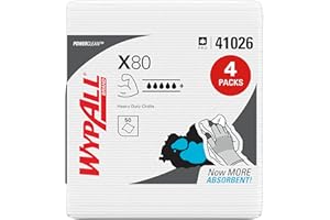 Panni WYPALL* X80 8388 - 4 confezioni x 50 panni piegati in quattro, bianchi, a 1 velo