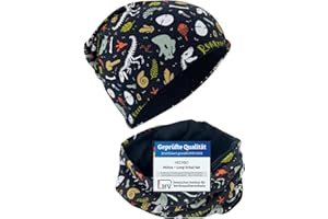 HECKBO Kids Boys Girls Beanie Hat & Loop Scarf Set - Czapka dwustronna - Wiosna Lato Jesień